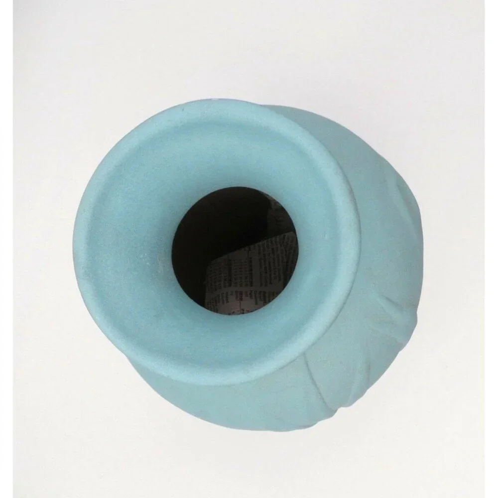 Blue Bisque Crane Ceramic Vase With Crane Loon Design Matte Finish JAC1